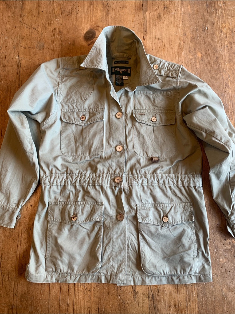 Allagash Organic Cotton Olive Green Utility Coat with Front Pockets